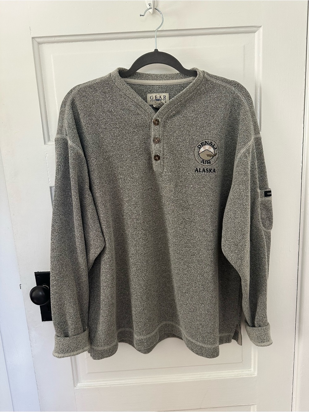 Gear For Sports Gray Henley Pullover with Alaska Patch